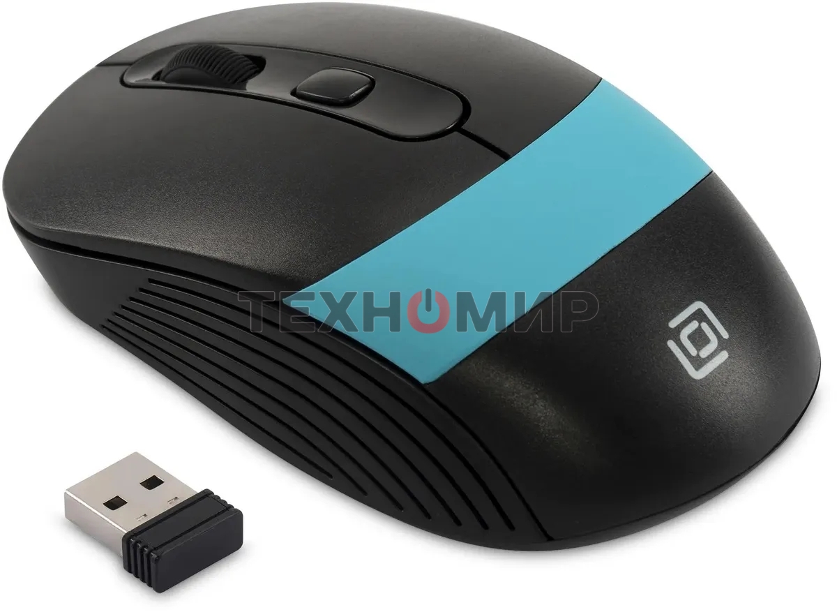 Мышь беспроводная Oklick 310MW черный/синий, 3200 dpi, радиоканал, USB, кнопки - 4
