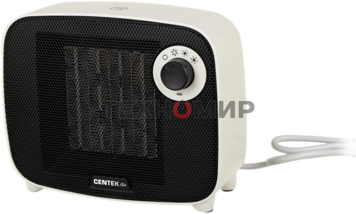 Тепловентилятор Centek CT-6023 белый/черный, 750/1500 Вт, 15 м2