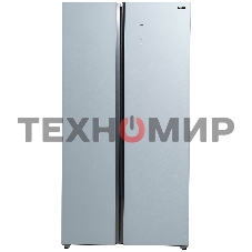 Холодильник Бирюса SBS 541 TWG текстурированное белое стекло двухкамерный 343/198 л морозилка слева, NoFrost, Side-by-side