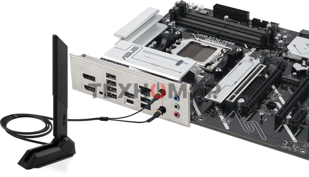 Материнская плата ASUS PRIME B840-PLUS WIFI, AM5, AMD B840, 4xDDR5, 4xSATA, 3xM.2, 1xPCIe 4.0 x16, 1xPCIe 3.0 x16, 2xPCIe 3.0 x16, 1xPCIe 3.0 x1, 1xDP, 1xHDMI, 1x 2.5Gb LAN, 8xUSB-A, 3x3.5 мм, 7.1, ATX