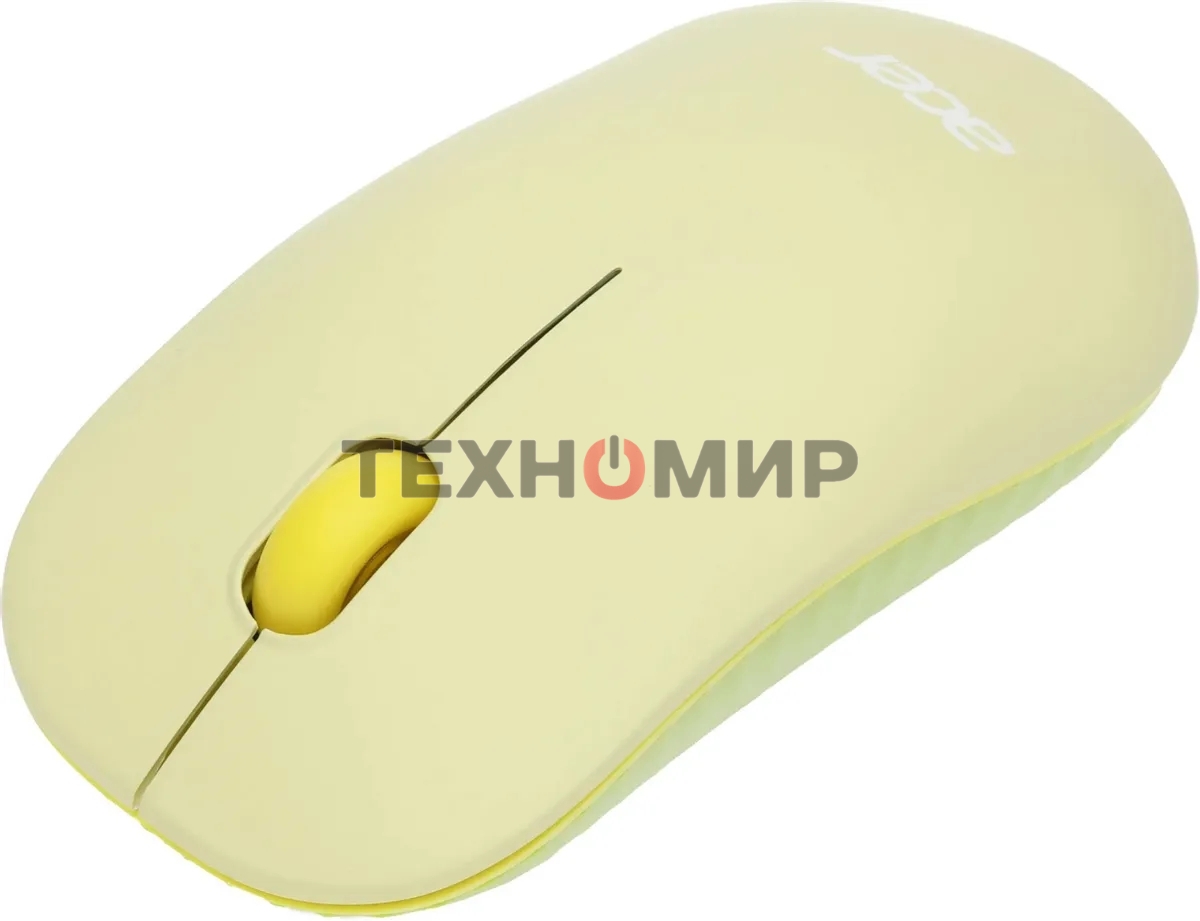 Мышь беспроводная Acer OMR205 зеленый/желтый, 1200 dpi, радиоканал, USB, кнопки - 3