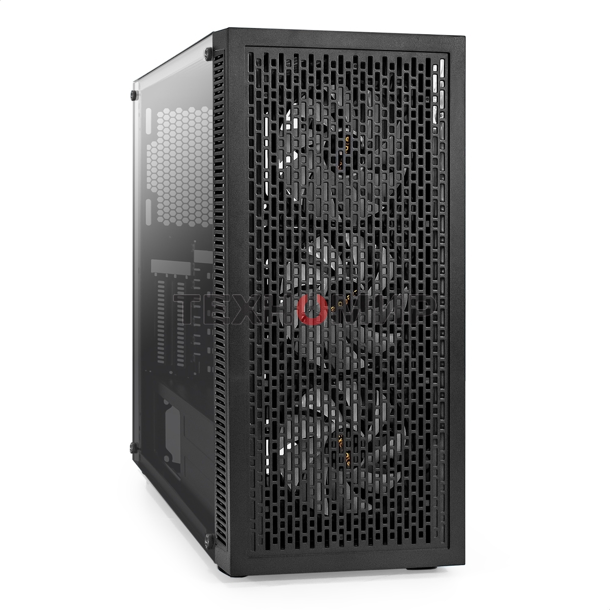 Компьютерный корпус Miditower ExeGate EVO-5001A-700NPX (ATX, БП 700NPX с вент. 12 см, 2хUSB+1хUSB 3.0+HD Audio, черный, 3 вент.12см с RGb подсветкой, боковая панель - закаленное стекло)