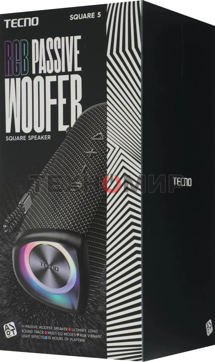 Колонка портативная Tecno S5 Square черный 30W 1.1 BT 4000mAh (S5)