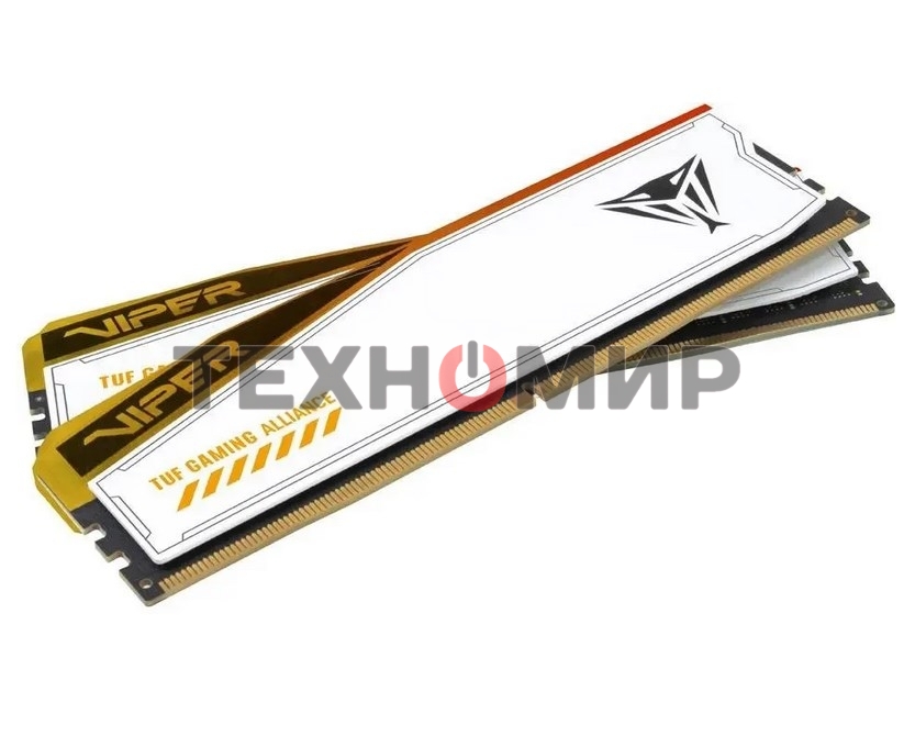 Оперативная память Patriot Viper Elite 5 TUF Gaming, DDR5, 48GB (2x24 GB), 6000 MHz, CL36, DIMM, радиатор, RGB, белый
