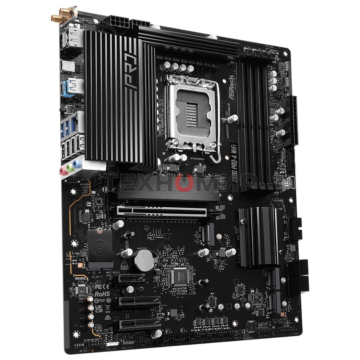 Материнская плата ASRock Z890 PRO-A WIFI, LGA 1851, Intel Z890, 4xDDR5, 4xSATA, 4xM.2, 1xPCIe 5.0 x16, 2xPCIe 4.0 x4, 1xPCIe 4.0 x1, 1xHDMI, 1xDP, 1xThunderbolt 4, 1x2.5Gb LAN, 4xUSB-A 3.2 Gen 1, 2xUSB-A 3.2 Gen 2, 1xUSB-C 3.2 Gen 2, 2xUSB-C Thunderbolt 4