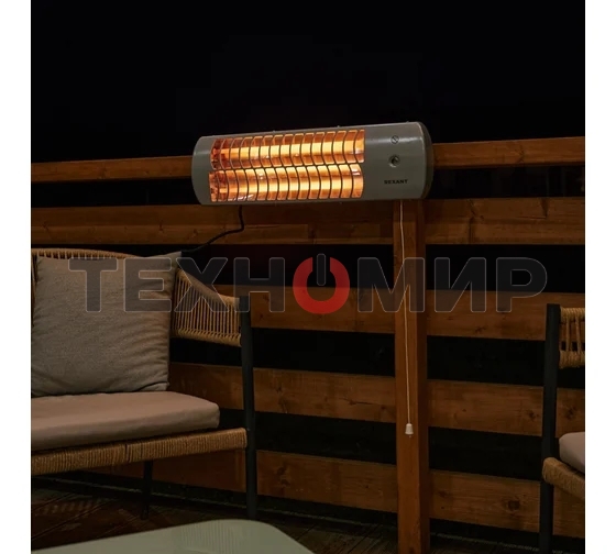 Обогреватель инфракрасный панельный Rexant серый, кварцевый, 1500 Вт, 20 м2, 3 режима обогрева