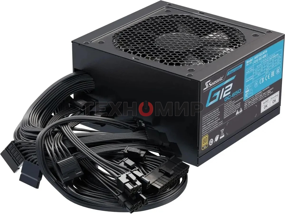 Блок питания Seasonic ATX 650W G12 GC-650 80 PLUS gold (20+4pin) APFC 120мм fan 6xSATA RTL