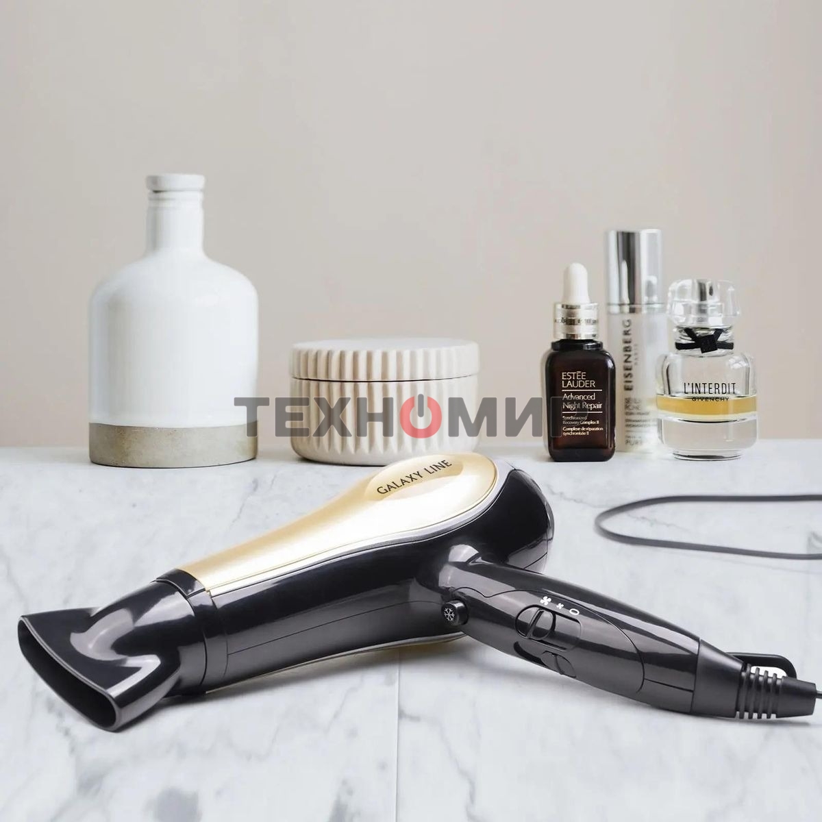 Фен Galaxy GL 4316 черный/золотистый, 2200 Вт