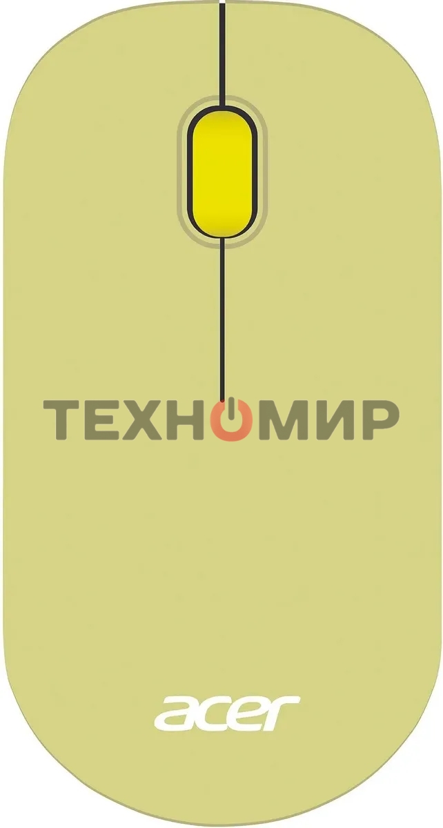 Мышь беспроводная Acer OMR205 зеленый/желтый, 1200 dpi, радиоканал, USB, кнопки - 3