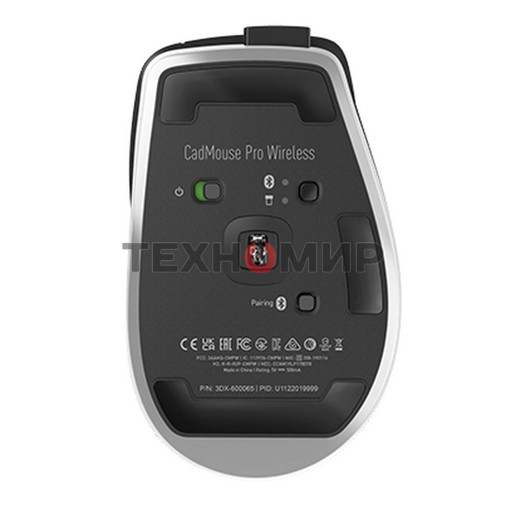 Мышь беспроводная/проводная 3Dconnexion CadMouse Pro Wireless, RTL, Right hand (341450) (3DX-700116) черный, 7200 dpi, радиоканал, Bluetooth, USB, кнопки - 7