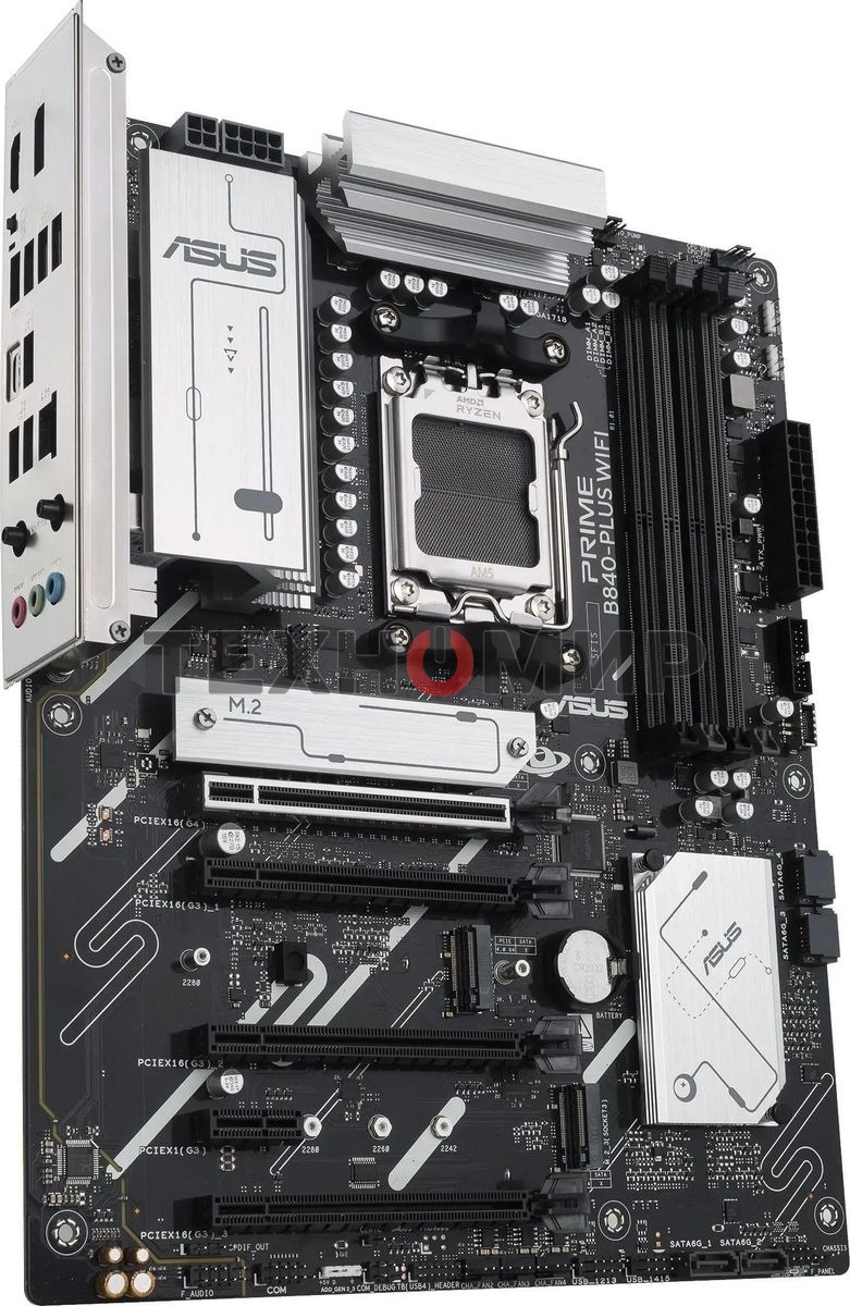 Материнская плата ASUS PRIME B840-PLUS WIFI, AM5, AMD B840, 4xDDR5, 4xSATA, 3xM.2, 1xPCIe 4.0 x16, 1xPCIe 3.0 x16, 2xPCIe 3.0 x16, 1xPCIe 3.0 x1, 1xDP, 1xHDMI, 1x 2.5Gb LAN, 8xUSB-A, 3x3.5 мм, 7.1, ATX