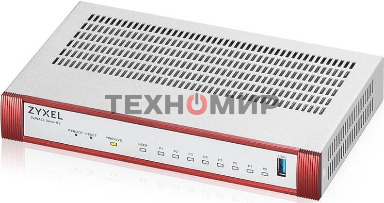 Межсетевой экран Zyxel USG FLEX 100H с подпиской Gold на 1 год (AS, AV, CF, IDP/DPI, Sandboxing, SecuReporter), 8xRJ-45: 1G (LAN/WAN), 1xUSB3.0 **