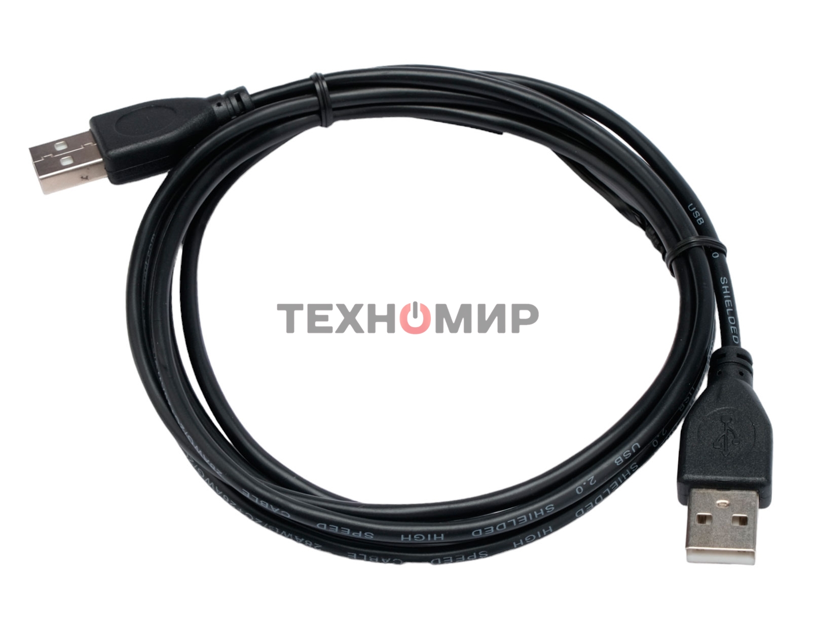 Кабель USB2.0 Cablexpert CC-USB2-AMAM-1.8M, AM/AM, экран, 28/26AWG, медь, Pro, 1.8м, черный, пакет