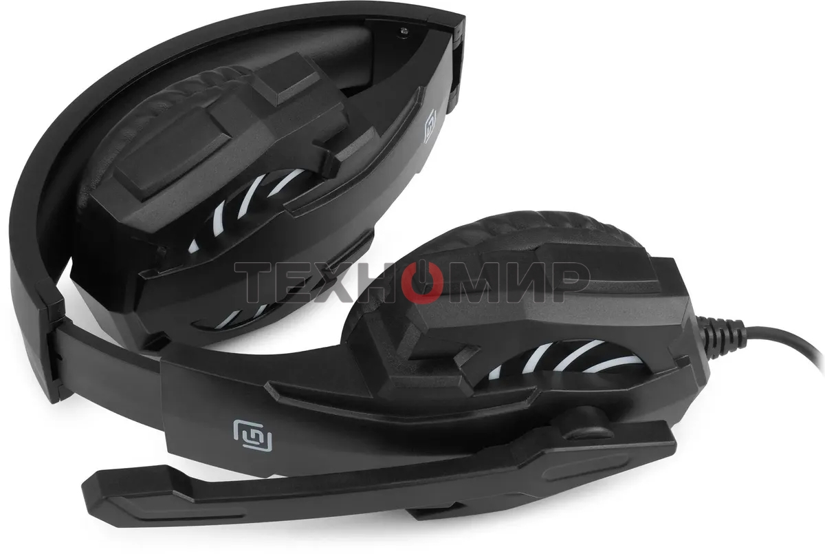 Гарнитура проводная с микрофоном Оклик HS-L355G черный 1.8м мониторные оголовье (1939807)