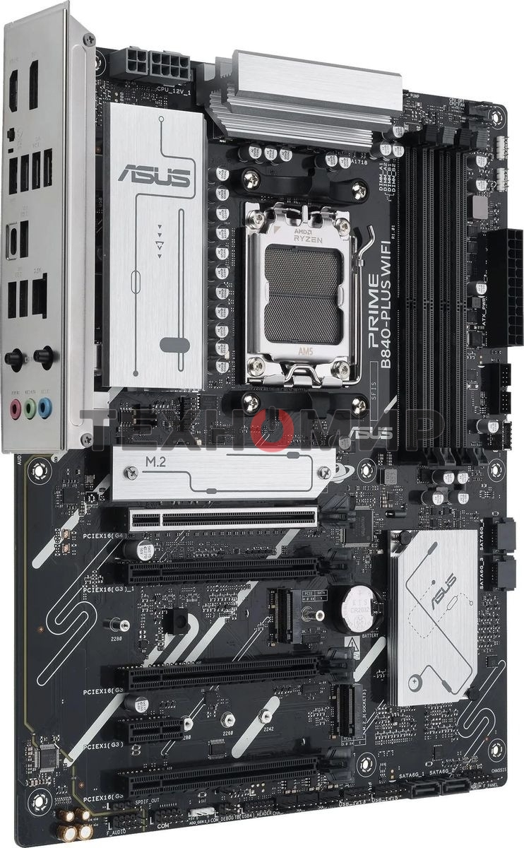 Материнская плата ASUS PRIME B840-PLUS WIFI, AM5, AMD B840, 4xDDR5, 4xSATA, 3xM.2, 1xPCIe 4.0 x16, 1xPCIe 3.0 x16, 2xPCIe 3.0 x16, 1xPCIe 3.0 x1, 1xDP, 1xHDMI, 1x 2.5Gb LAN, 8xUSB-A, 3x3.5 мм, 7.1, ATX