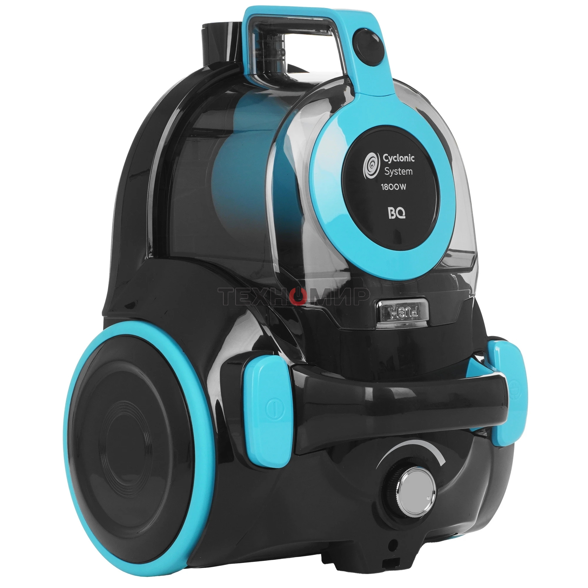 Пылесос BQ VC1810C черный/голубой, 380/1800 Вт, уборка сухая, пылесборник циклон 2.5 л