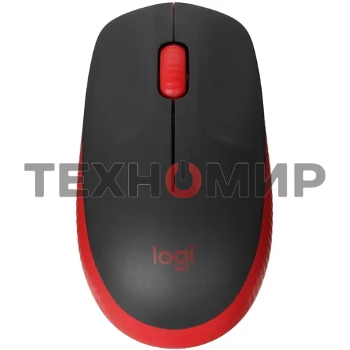 Мышь беспроводная Logitech M190 черный/красный, 1000 dpi, радиоканал, USB, кнопки - 3