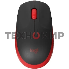 Мышь беспроводная Logitech M190 черный/красный, 1000 dpi, радиоканал, USB, кнопки - 3