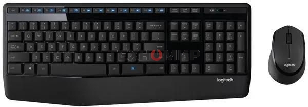 Комплект клавиатура+мышь Logitech MK345 беспроводной, USB, 1000 DPI, чёрный/серый