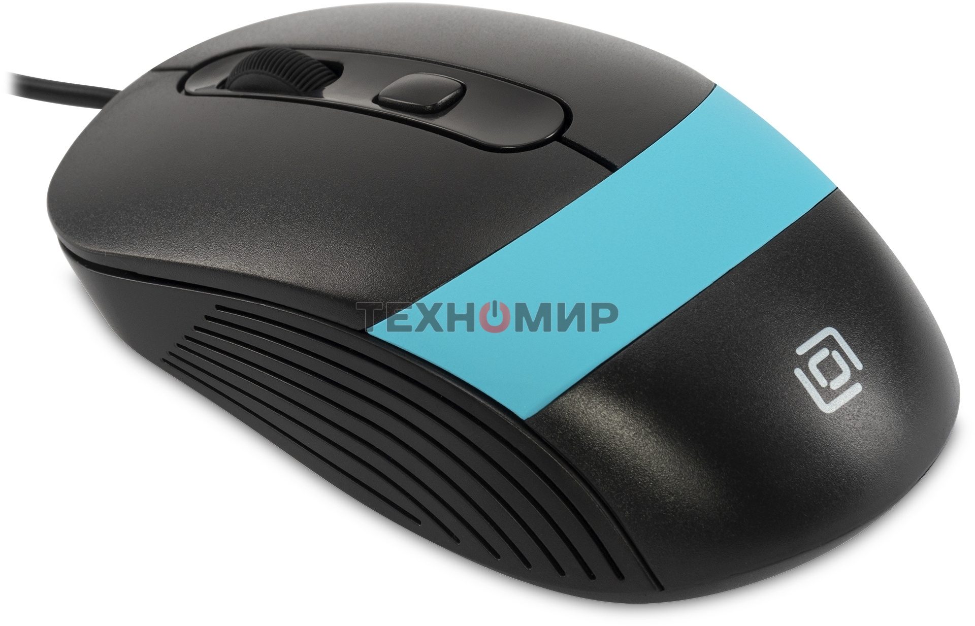 Мышь проводная Oklick 310M черный/синий, 2400 dpi, USB, кнопки - 4