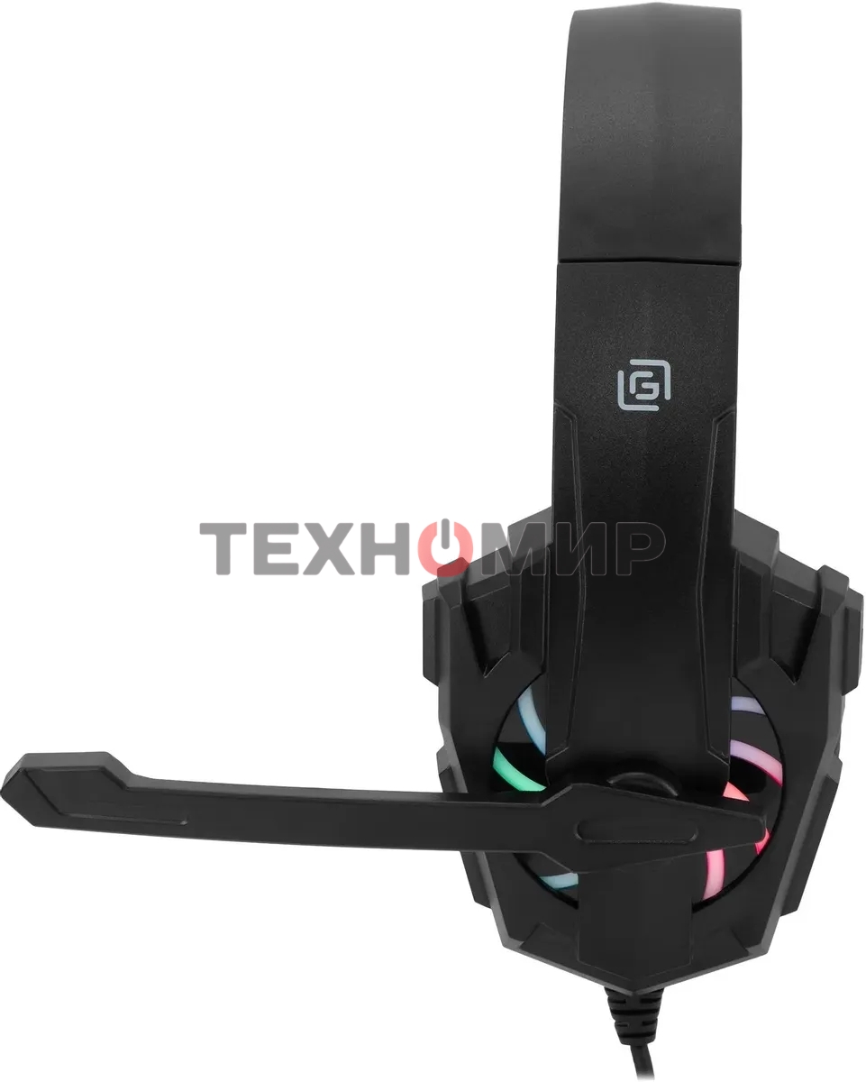 Гарнитура проводная с микрофоном Оклик HS-L355G черный 1.8м мониторные оголовье (1939807)