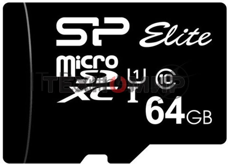Флеш карта microSDXC 64Gb Class10 Silicon Power SP064GbSTXBV1V20 Elite w/o adapter