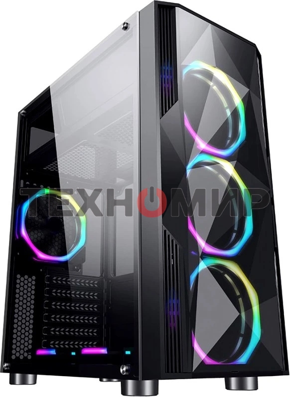 Компьютерный корпус Aerocool/Formula F-3401 (V1) черный без БП ATX 3x120мм 2xUSB 2.0 1xUSB 3.0 audio bott PSU