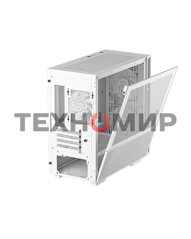 Компьютерный корпус Deepcool CH360 WH без БП, боковое окно (закаленное стекло), 2x140мм ARGb LED вентилятор спереди и 1x120мм ARGb LED вентилятор сзади, белый, mATX