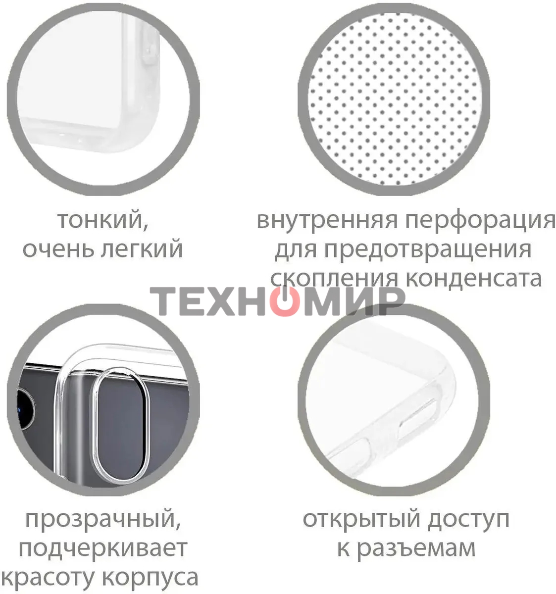 Чехол (клип-кейс) DF sCase-125 для Samsung Galaxy A03 Core прозрачный