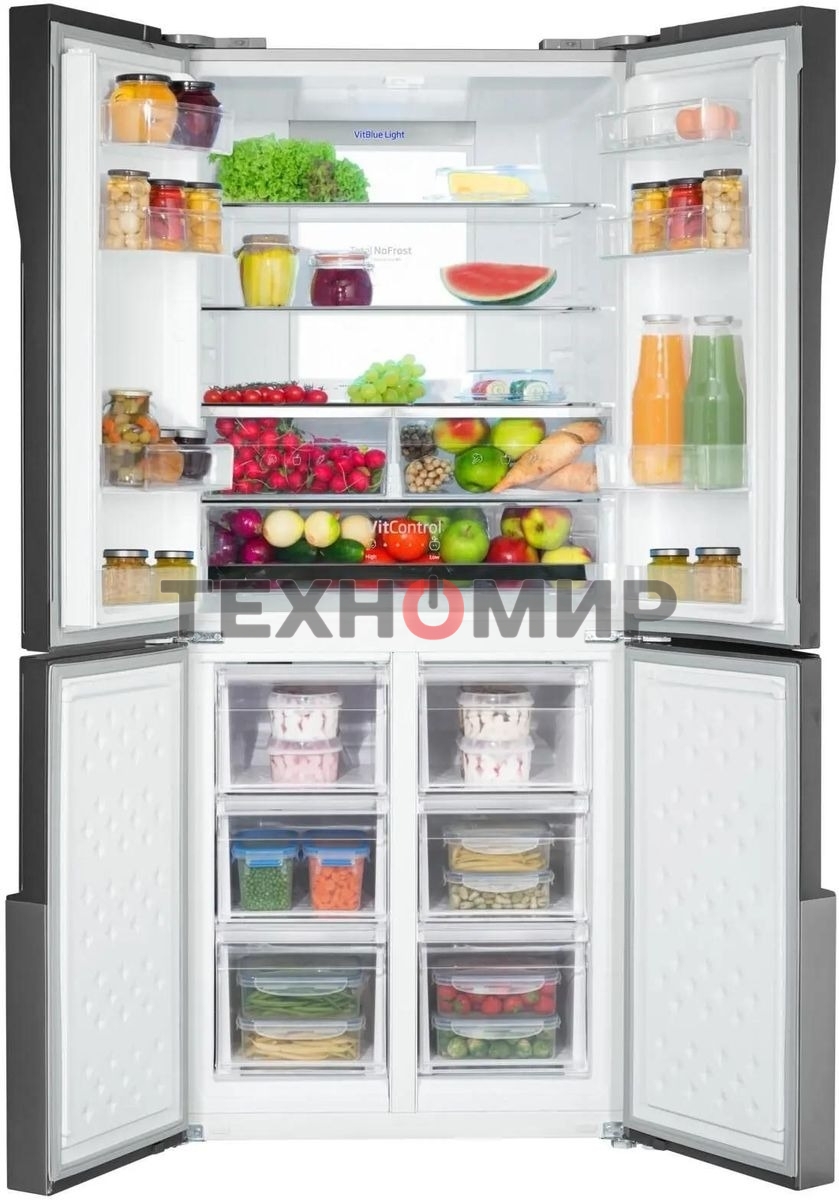 Холодильник Hansa FY418.3DFXC нержавеющая сталь трехкамерный 274/144л морозилка снизу