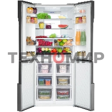 Холодильник Hansa FY418.3DFXC нержавеющая сталь трехкамерный 274/144л морозилка снизу