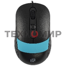 Мышь проводная Oklick 310M черный/синий, 2400 dpi, USB, кнопки - 4