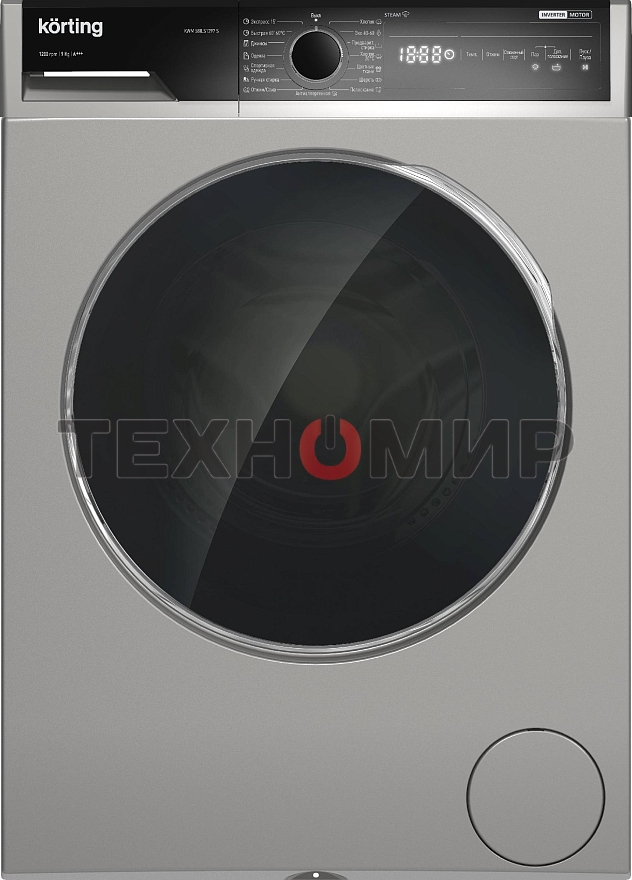Стиральная машина Korting KWM 58ILS1297 S Серебристый, загрузка фронтальная 9 кг, 1200 об/мин., класс: А+++