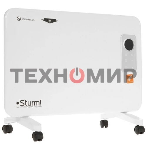 Конвектор электрический Sturm! CH1000D, белый, 1000 Вт, 15 м2, дисплей, электронный термостат
