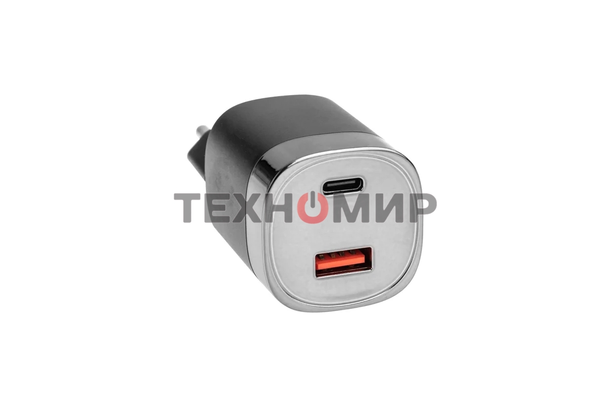 Сетевое зарядное устройство USB QC (30W) + Type C PD (33W), с дисплеем Rexant