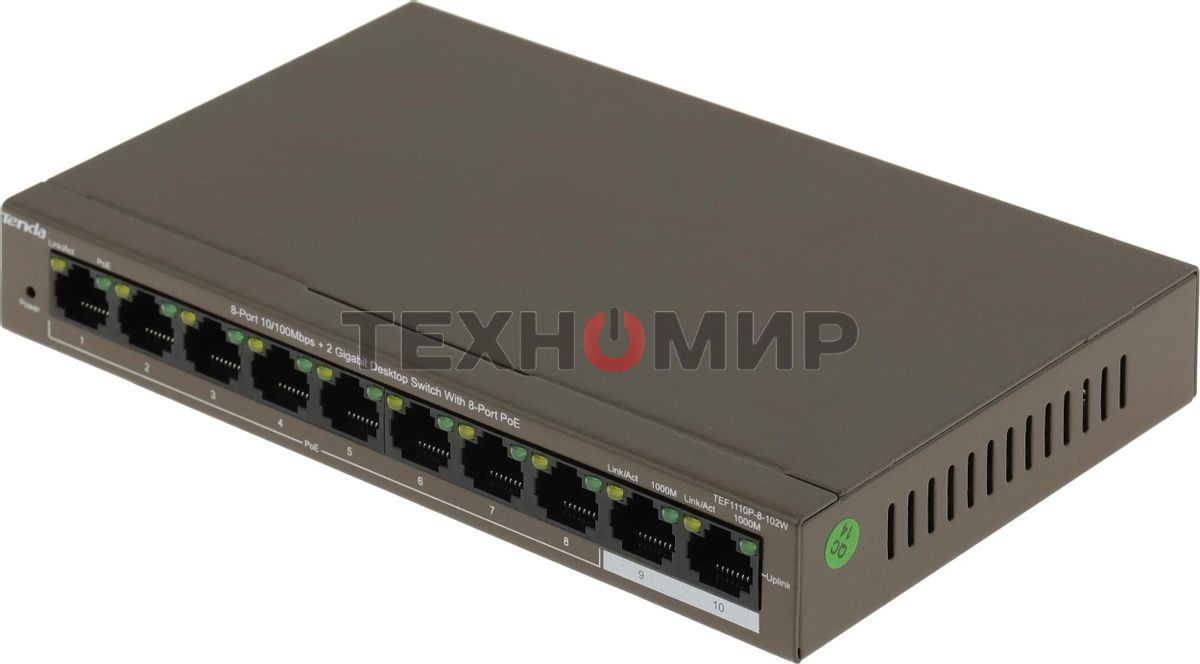 Коммутатор Tenda TEF1110P-8-102W 8PORT 100M 8POE