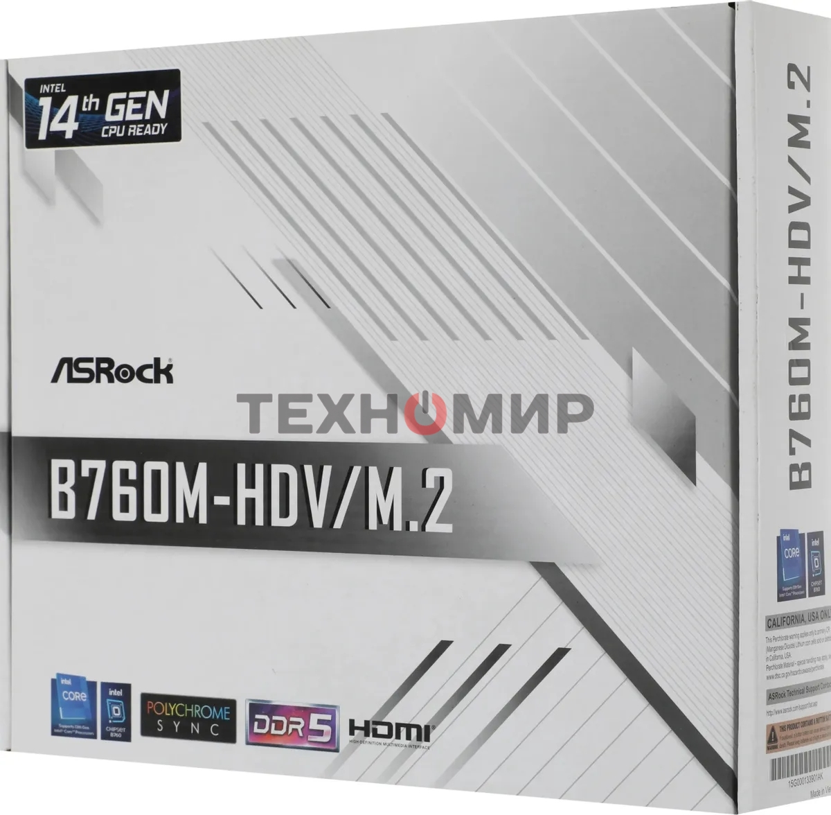 Материнская плата ASRock B760M-HDV/M.2, LGA 1700, Intel B760, 2xDDR5, 4xSATA, 2xM.2, 1xPCI-E 4.0 x16, 2xPCI-E x1, 1xDP, 1xHDMI, 1xVGA, 1x 2.5Gb LAN, 2xUSB-A 3.2 Gen 1, 3xUSB 2.0, 3x3.5 мм, 7.1, Micro-ATX