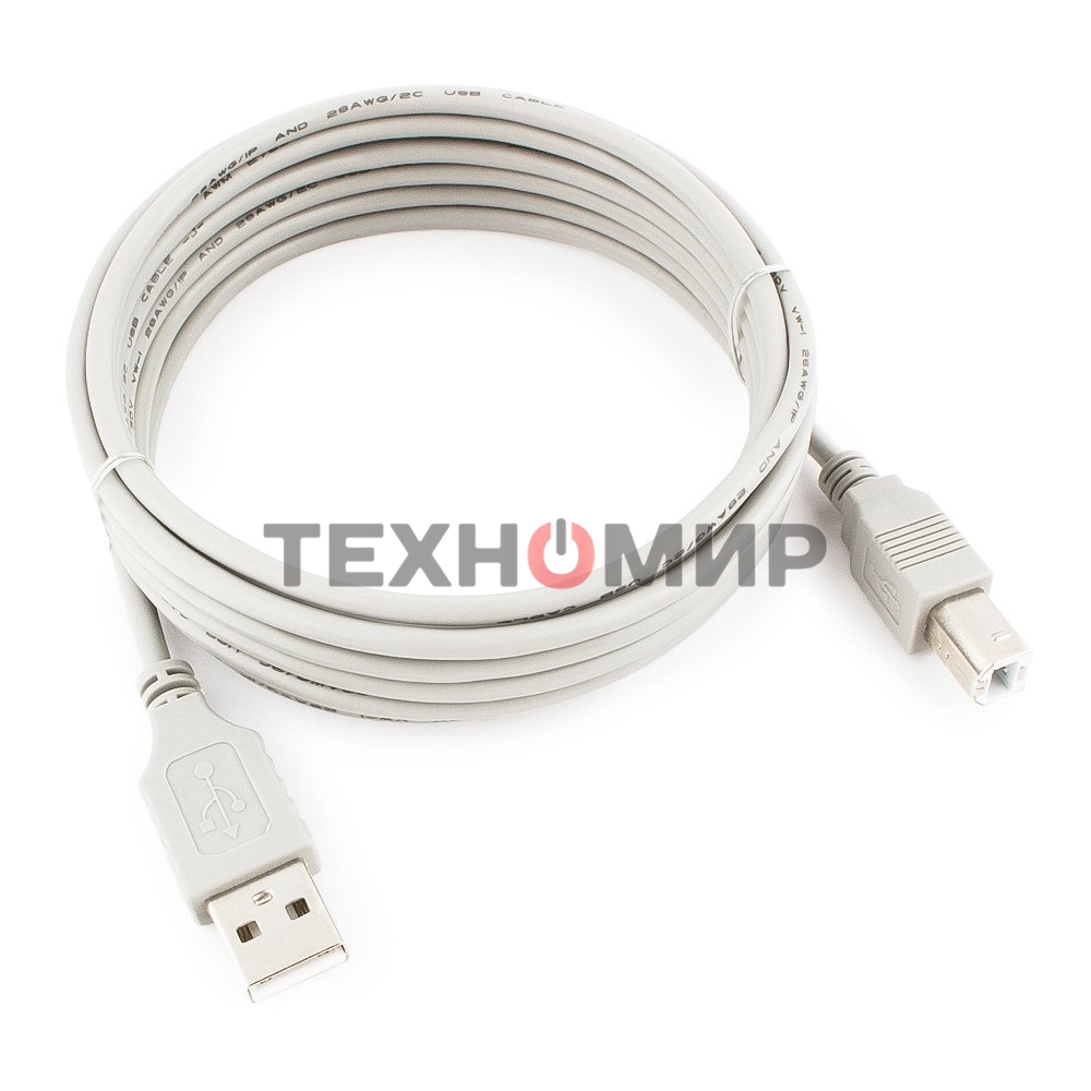 Кабель USB2.0 Cablexpert CC-USB2-AMBM-10-N, AM/BM, медь, 3.0м, пакет