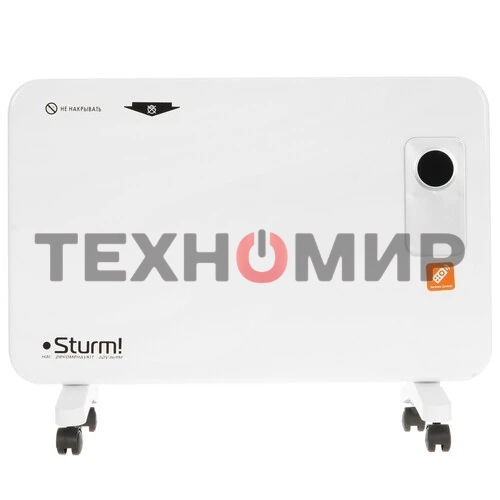 Конвектор электрический Sturm! CH1000D, белый, 1000 Вт, 15 м2, дисплей, электронный термостат