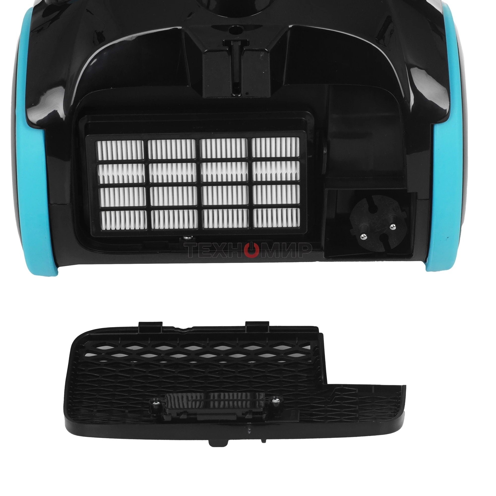 Пылесос BQ VC1810C черный/голубой, 380/1800 Вт, уборка сухая, пылесборник циклон 2.5 л