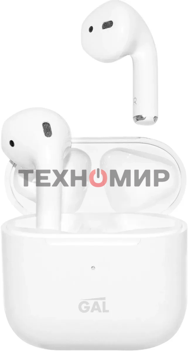 Гарнитура вкладыши Gal TW-4300 белый беспроводные bluetooth в ушной раковине