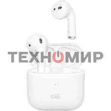 Гарнитура вкладыши Gal TW-4300 белый беспроводные bluetooth в ушной раковине