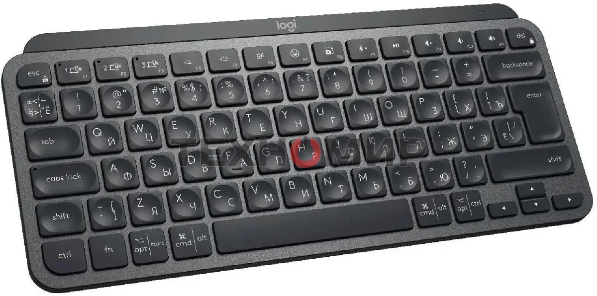 Клавиатура беспроводная Logitech MX Keys Mini (920-010501), USB, Bluetooth/Радиоканал, темно-серый/черный