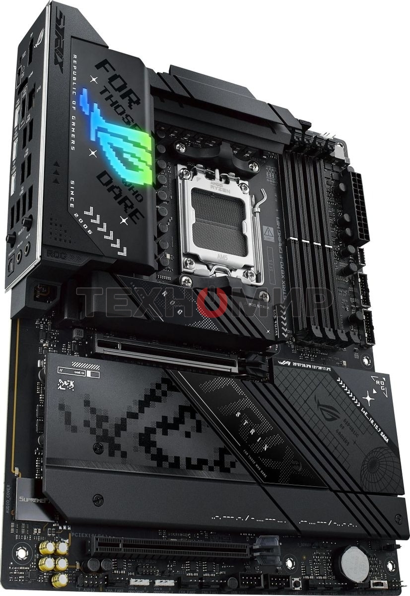 Материнская плата ASUS ROG STRIX X870-F GAMING WIFI, AM5, AMD X870, 4xDDR5, 2xSATA, 4xM.2, 1xPCI-E 5.0 x16, 1xPCI-E 4.0 x4, 1xHDMI, 1xDP, 2xUSB-C USB4, 1xUSB-C 10Gbps, 5xUSB-A 10Gbps, 4xUSB-A 5Gbps, 1x 2.5Gb LAN, 2x3.5 мм, 7.1, ATX