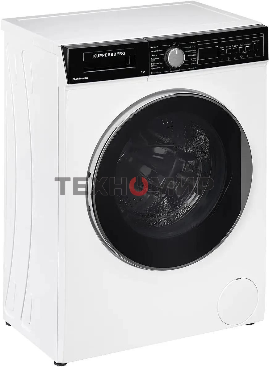 Отдельностоящая стиральная машина Kuppersberg WM 410 W, глубина 45 см, загрузка белья 6 кг, кнопочное управление, Отжим 1200 об.мин, 15 программ, Отложенный старт, Блокировка от детей, Уровень шума при стирке 50 дБ, Уровень шума при отжиме 75 дБ, Барабан 