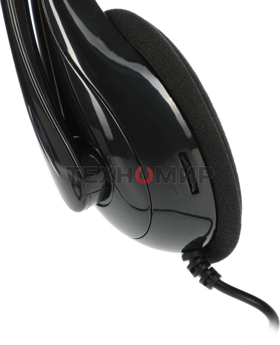 Гарнитура проводная с микрофоном A4Tech HU-9 черный 1.8м накладные USB оголовье черный