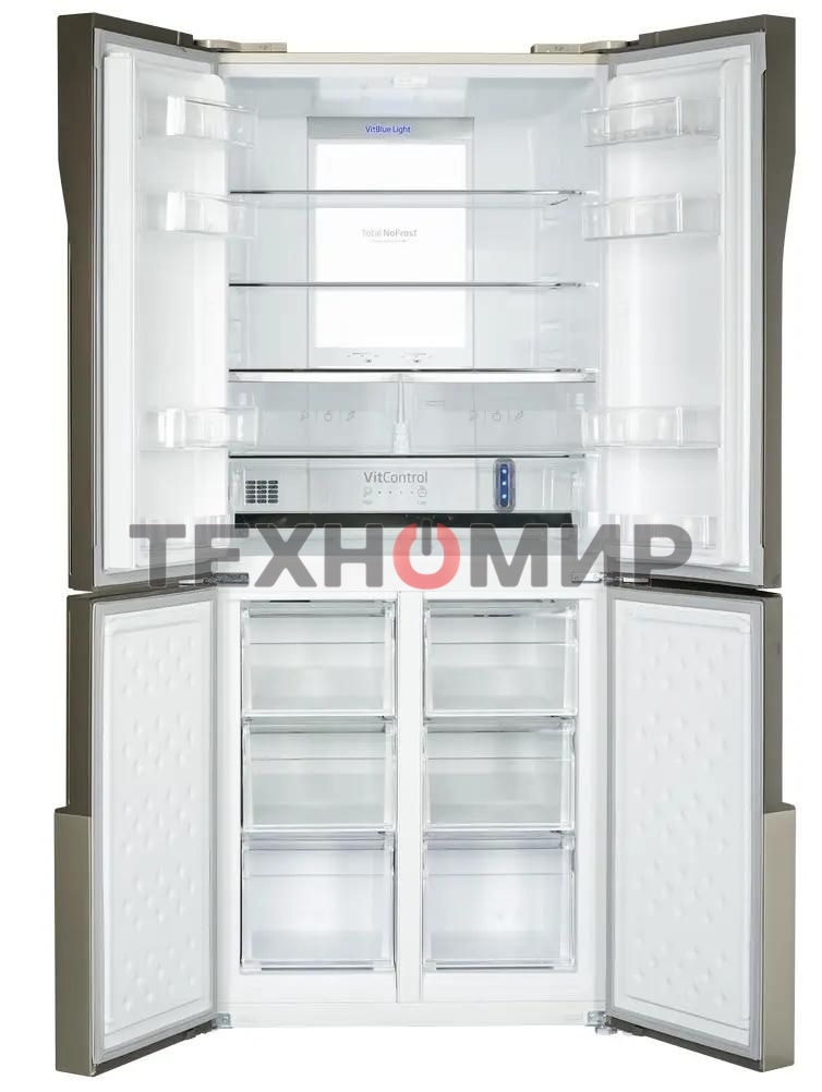 Холодильник Hansa FY418.3DFXC нержавеющая сталь трехкамерный 274/144л морозилка снизу