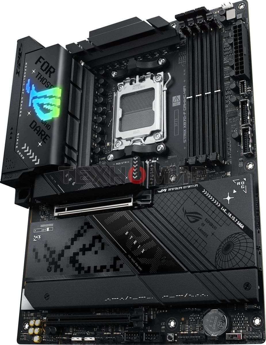 Материнская плата ASUS ROG STRIX X870-F GAMING WIFI, AM5, AMD X870, 4xDDR5, 2xSATA, 4xM.2, 1xPCI-E 5.0 x16, 1xPCI-E 4.0 x4, 1xHDMI, 1xDP, 2xUSB-C USB4, 1xUSB-C 10Gbps, 5xUSB-A 10Gbps, 4xUSB-A 5Gbps, 1x 2.5Gb LAN, 2x3.5 мм, 7.1, ATX