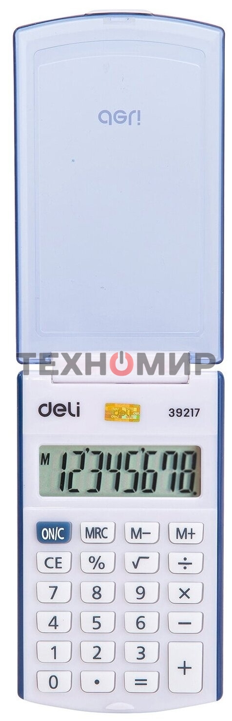 Калькулятор карманный Deli E39217/BLUE синий 8-разр.