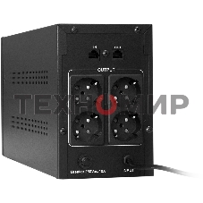 Источник бесперебойного питания ExeGate SpecialPro UNB-2000.LED.AVR.EURO.RJ 2000VA/1200W, LED, AVR, 4 евророзетки, RJ45/11, черный
